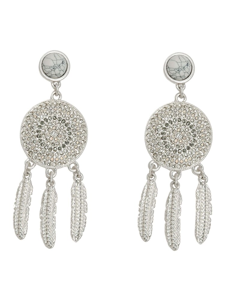 Bibi Bijoux Silver Tone Dreamcatcher Statement Drop Earrings - Image 2 of 3