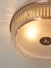 Lipsy Gold Flush Fitting Round Glass Ceiling Light - Image 4 of 5