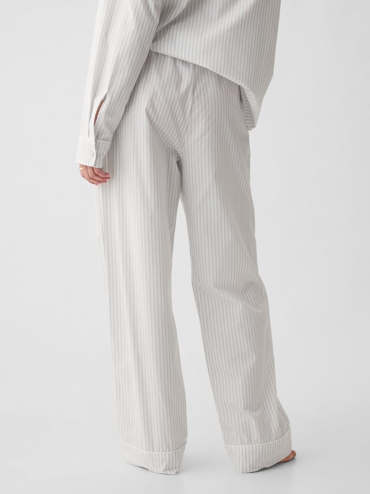 Gap Grey Stripe Poplin Pyjama Bottoms - Image 2 of 4