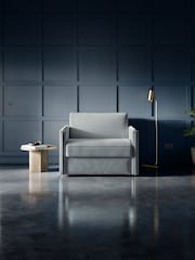 Jay-Be Brushed Twill Sky Blue Slim Snuggle Sofa Bed - Image 1 of 6