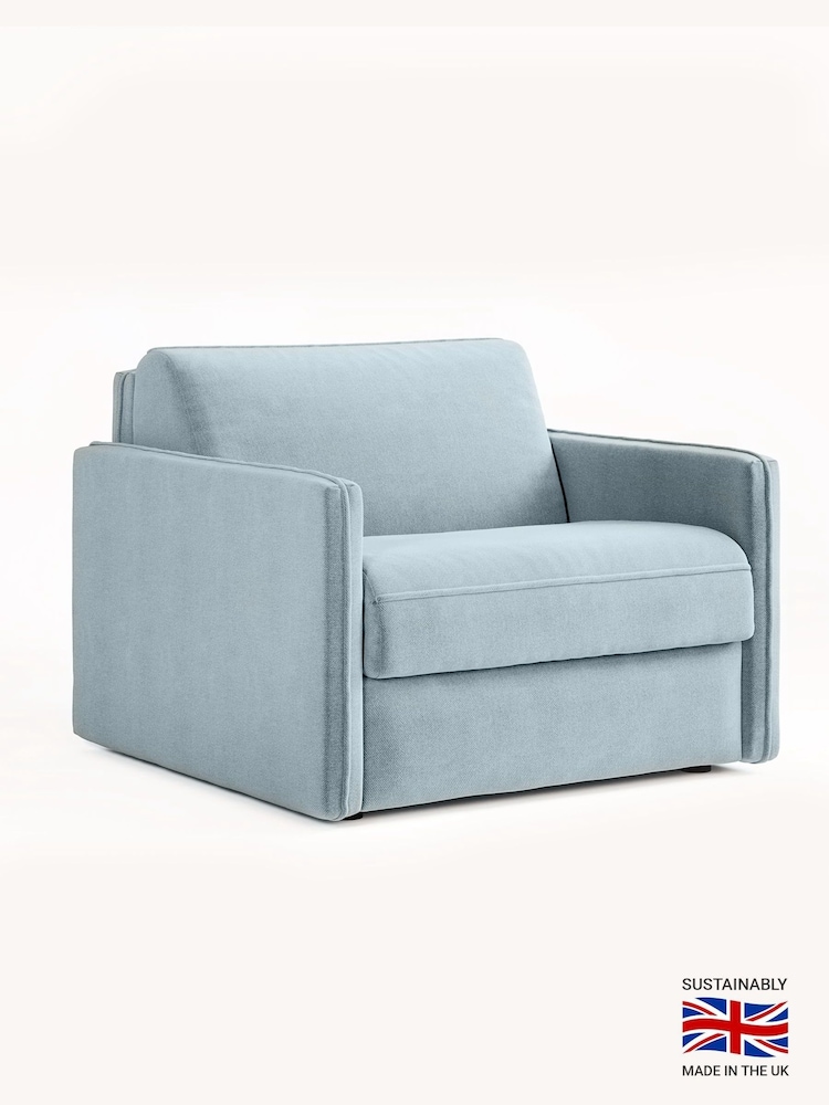 Jay-Be Brushed Twill Sky Blue Slim Snuggle Sofa Bed - Image 2 of 6