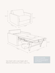Jay-Be Brushed Twill Sky Blue Slim Snuggle Sofa Bed - Image 6 of 6