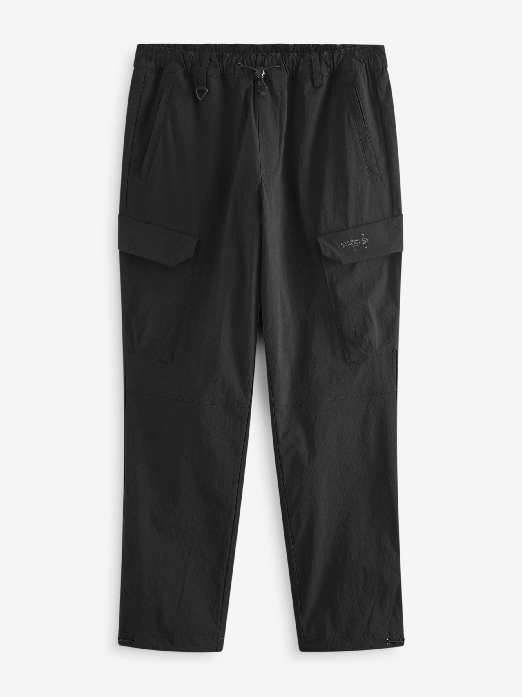 Buy Black Regular Fit Ripstop Tech Cargo Trousers from Next USA