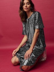 Silver Sequin T-Shirt - Image 3 of 7