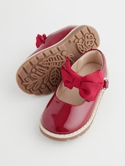 Red Wide Fit (G) Chunky Bow Mary Jane School Shoes - Image 4 of 6