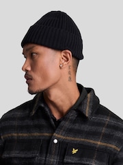 Lyle & Scott Charcoal Grey Brushed Tartan Overshirt - Image 4 of 5