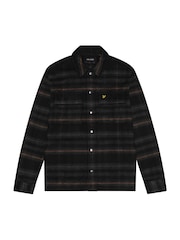 Lyle & Scott Charcoal Grey Brushed Tartan Overshirt - Image 5 of 5