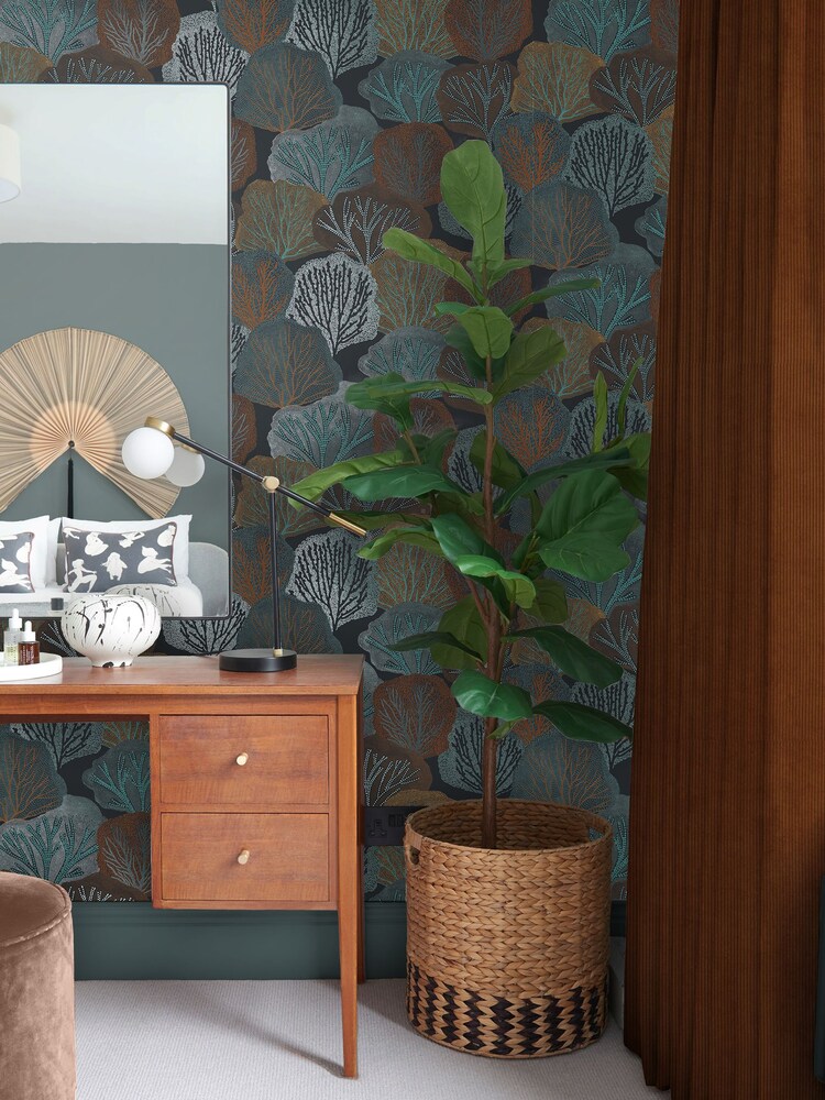 Graham & Brown Black Twyla Midnight Wallpaper Sample - Image 1 of 3 Graham & Brown Black Twyla Midnight Wallpaper Sample - Image 1 of 3