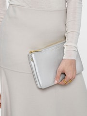 Katie Loxton Silver Duo Zip Clutch Bag - Image 1 of 4