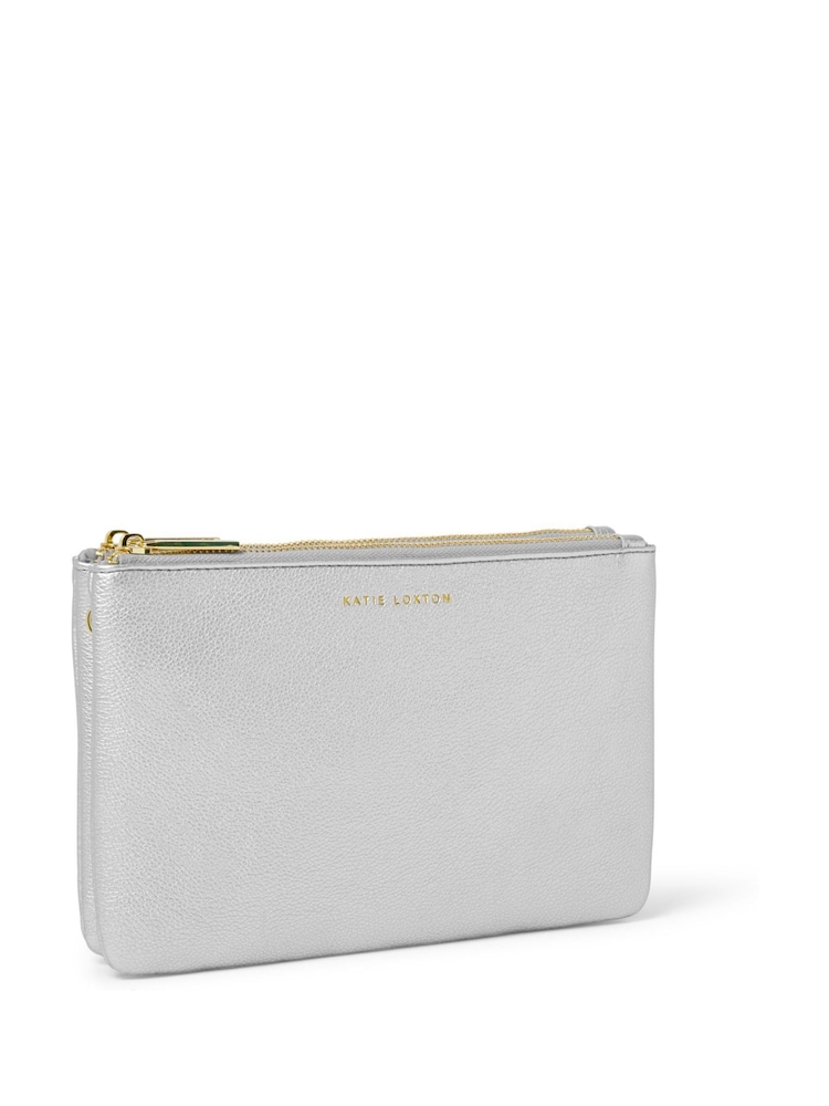 Katie Loxton Silver Duo Zip Clutch Bag - Image 2 of 4