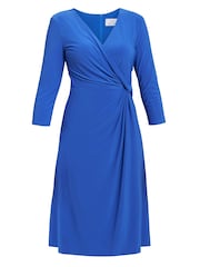 Gina Bacconi Blue Antonia Jersey Wrap Dress - Image 5 of 5