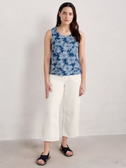 Seasalt Cornwall Blue 100% Linen Lighthouse Station Vest - Image 1 of 5