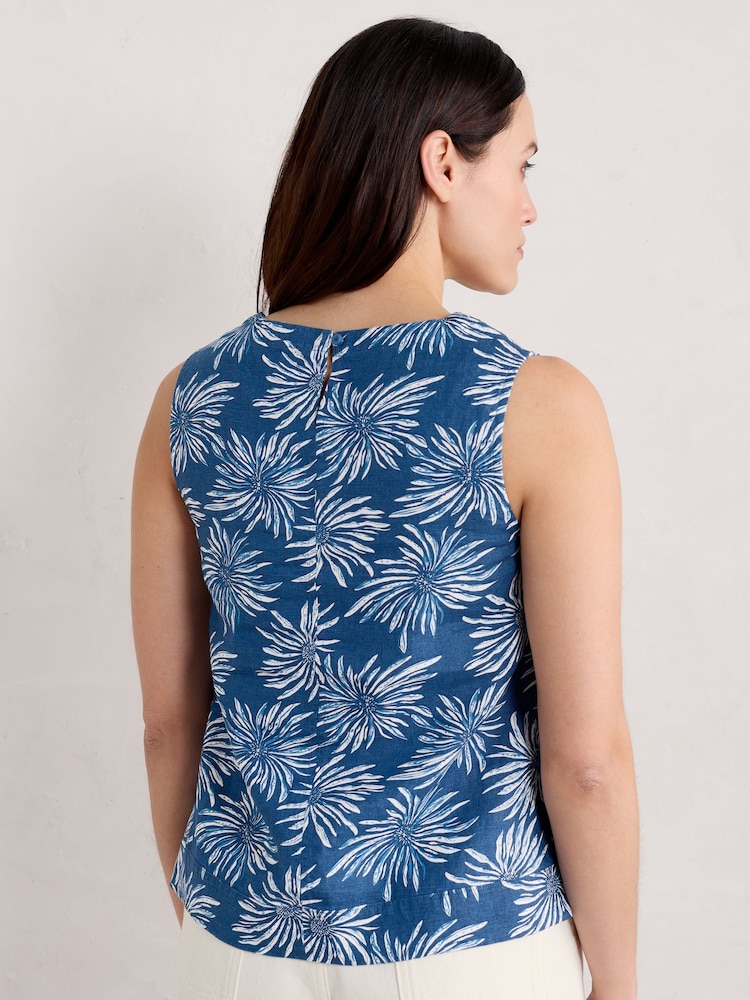 Seasalt Cornwall Blue 100% Linen Lighthouse Station Vest - Image 2 of 5