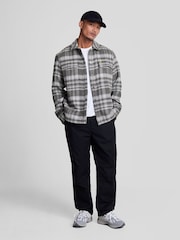 Lyle & Scott Light Grey Brushed Tartan Overshirt - Image 2 of 4