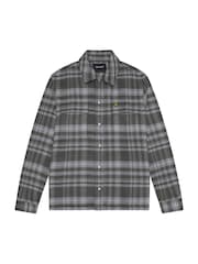 Lyle & Scott Light Grey Brushed Tartan Overshirt - Image 4 of 4