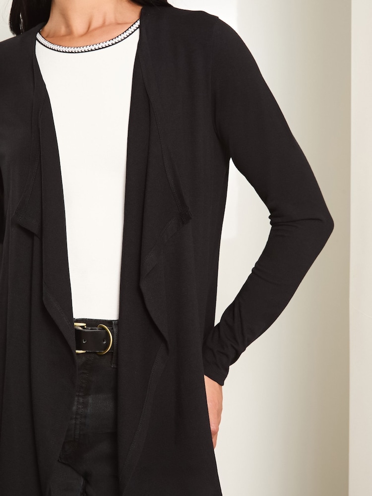 Lipsy Black Waterfall Cardigan - Image 3 of 4