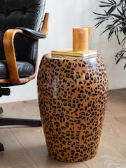 Rockett St George Leopard Painted Side Table - Image 1 of 5