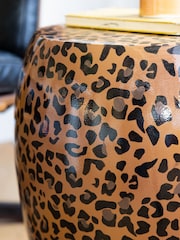 Rockett St George Leopard Painted Side Table - Image 2 of 5