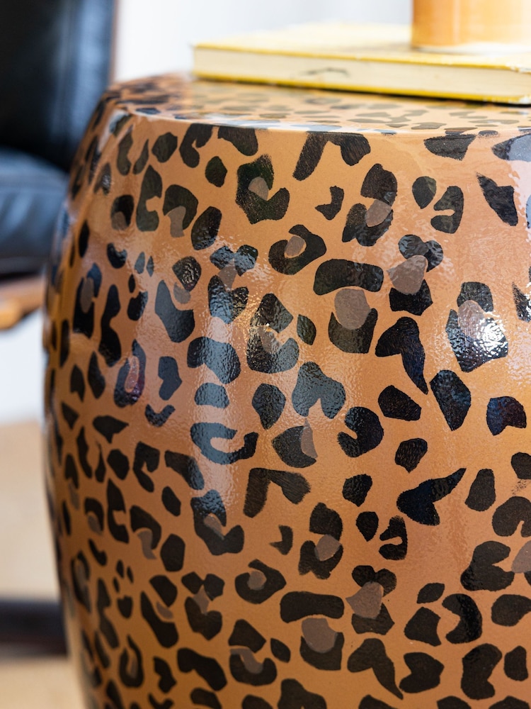 Rockett St George Leopard Painted Side Table - Image 2 of 5
