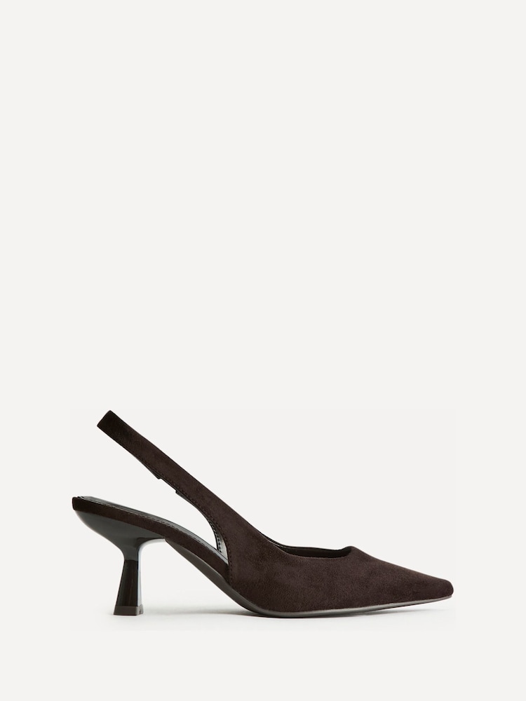 Linzi Brown Suede Alisa Wide Fit Slingback Court Heels - Image 2 of 5 Linzi Brown Suede Alisa Wide Fit Slingback Court Heels - Image 2 of 5