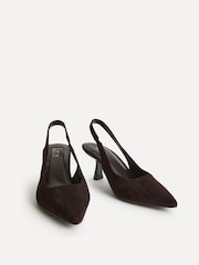 Linzi Brown Suede Alisa Wide Fit Slingback Court Heels - Image 3 of 5