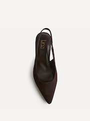 Linzi Brown Suede Alisa Wide Fit Slingback Court Heels - Image 4 of 5