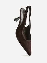 Linzi Brown Suede Alisa Wide Fit Slingback Court Heels - Image 5 of 5