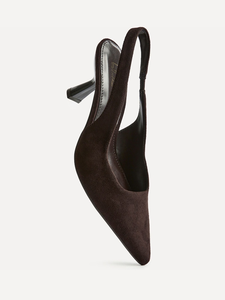 Linzi Brown Suede Alisa Wide Fit Slingback Court Heels - Image 5 of 5 Linzi Brown Suede Alisa Wide Fit Slingback Court Heels - Image 5 of 5