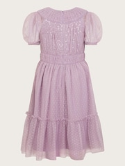 Monsoon Purple Darcy Sequin Gathered Dress - Image 2 of 4