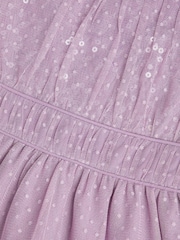 Monsoon Purple Darcy Sequin Gathered Dress - Image 4 of 4