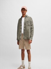 BOSS Brown Slim Fit Stretch Cotton Chino Shorts - Image 4 of 7