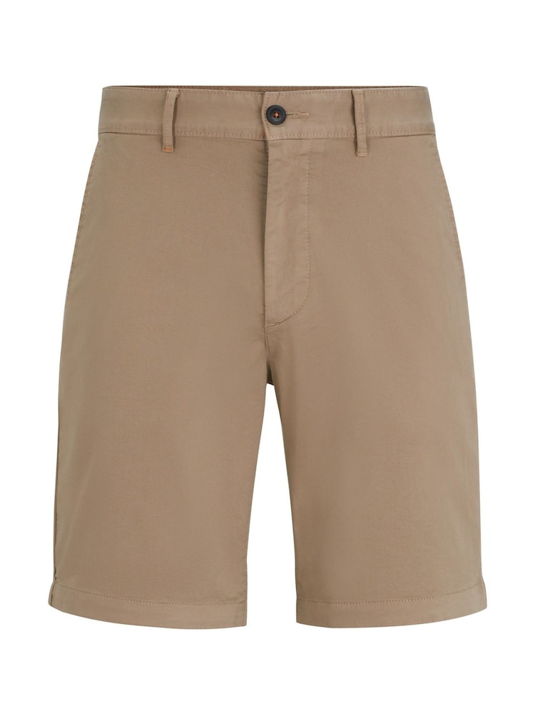 BOSS Brown Slim Fit Stretch Cotton Chino Shorts - Image 7 of 7
