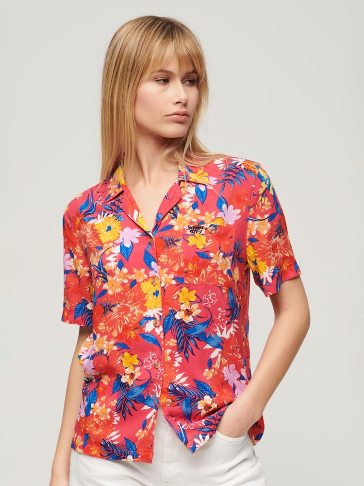 Superdry Pink Beach Resort Shirt - Image 1 of 3