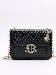 River Island Black Embossed Woven Satchel Bag - Image 1 of 4