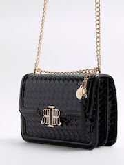 River Island Black Embossed Woven Satchel Bag - Image 4 of 4