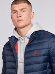 U.S. Polo Assn. Blue Light Lightweight Mens Bound Quilted Jacket - Image 4 of 7