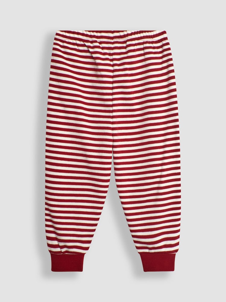 JoJo Maman Bébé Red Christmas Elf Jersey Pyjamas - Image 9 of 9