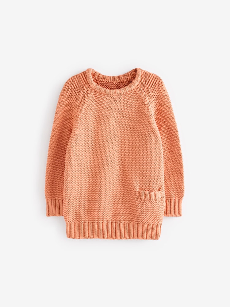 KIDLY Orange Garter Stitch Jumper - Image 1 of 4