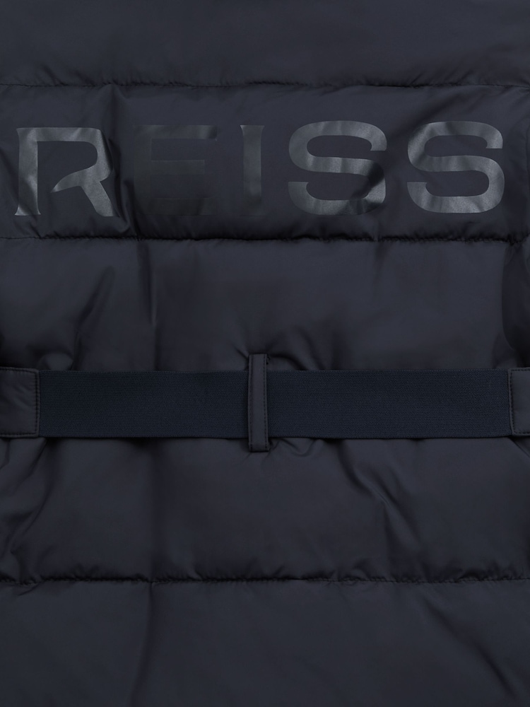 Reiss Navy Larissa 9-13 yrs Water Resistant Belted Puffer Coat - Image 5 of 5