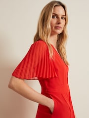 Phase Eight Orange Kendall Pleat Jumpsuit - Image 4 of 7