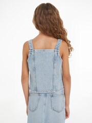 Calvin Klein Jeans Blue Strap Denim Top - Image 2 of 6