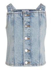 Calvin Klein Jeans Blue Strap Denim Top - Image 4 of 6