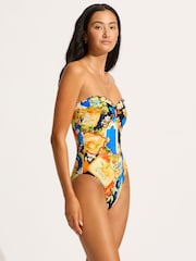 Seafolly Blue Ciao Bella Ring Front Bandeau One Piece Swimsuit - Image 5 of 5
