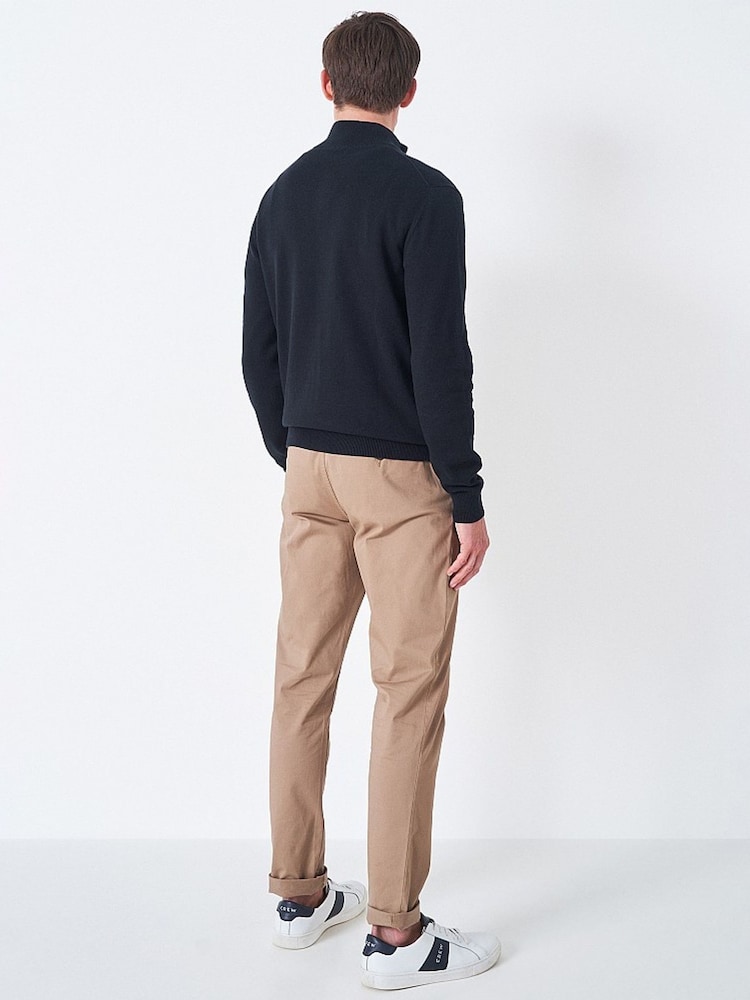 Crew Clothing Company Light Blue Quarter Zip Knitted Jumper - Image 2 of 3