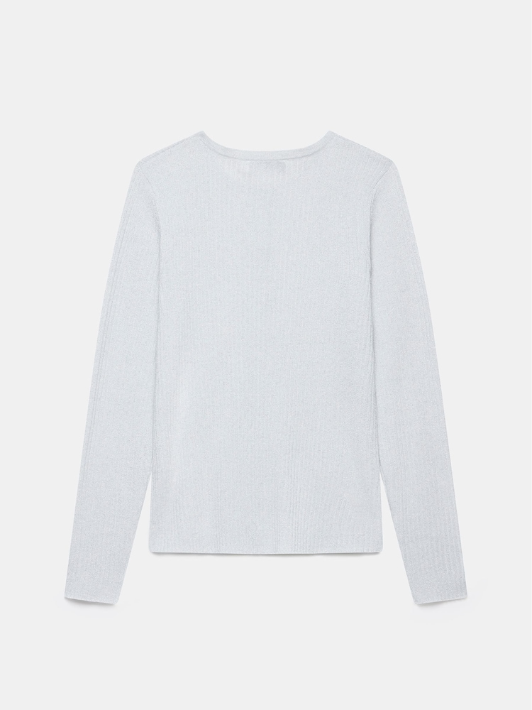 Mint Velvet Silver Longline Ribbed Cardigan - Image 4 of 4 Mint Velvet Silver Longline Ribbed Cardigan - Image 4 of 4
