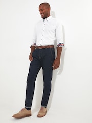 Joe Browns White 100% Cotton Smart Double Collared Shirt - Image 2 of 6