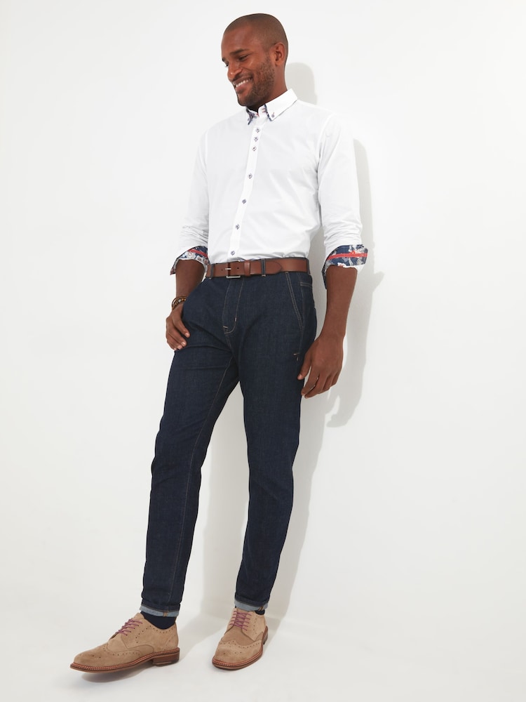 Joe Browns White 100% Cotton Smart Double Collared Shirt - Image 2 of 6