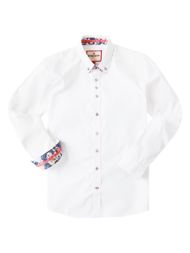 Joe Browns White 100% Cotton Smart Double Collared Shirt - Image 6 of 6