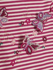 JoJo Maman Bébé Lilac Purple Butterfly Frill Long Sleeve Appliqué Top - Image 3 of 3