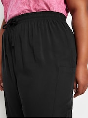 Yours Curve Black Pocket Button Cropped Trousers - Image 4 of 6